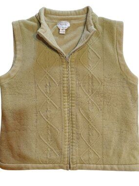 Christopher & Banks Light Green Reversible Knit Fleece Vest